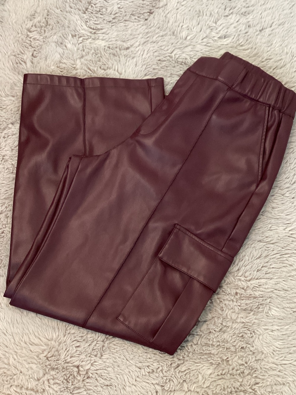Saks Fifth Avenue Women's Boot Cut Faux Leather Pants in Burgundy